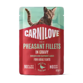 Супер премиум пауч в сос за котки Carnilove Pheasant with Raspberry Leaves с фазан и листа от малина 85 гр